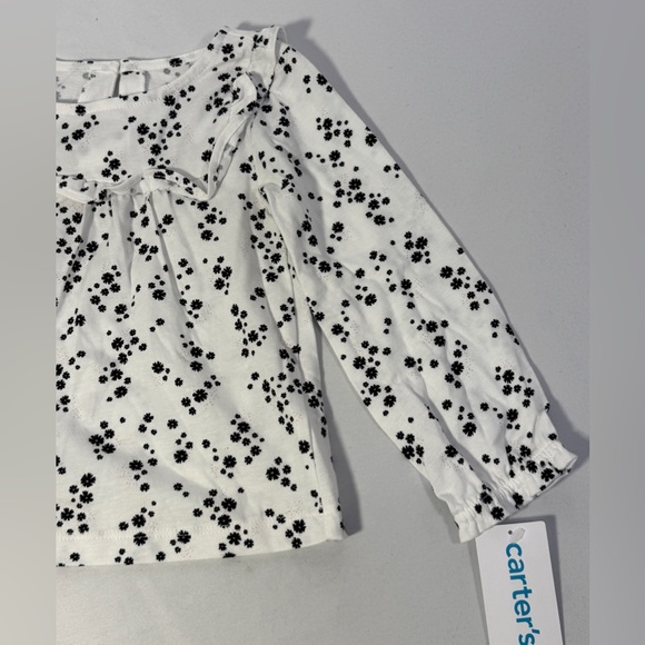 Carter’s Toddler Girl Outfit Floral Set 24M Flower Top Black Leggings Pants NWT - Picture 6 of 16